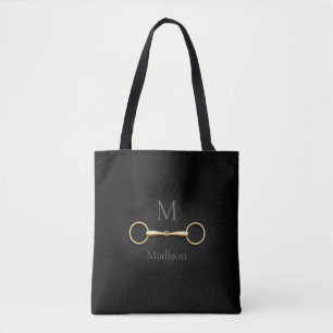 Guld Snaffle Bit Monogrammed Equestrian Tygkasse
