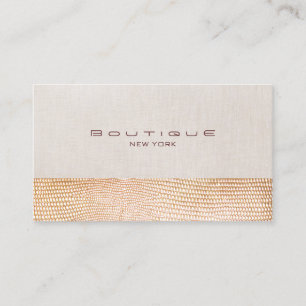 Guld Snake Skin och Linen Mode Boutique Visitkort