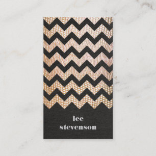 Guld Snake Skin Zig Zag Mönster Groon Visitkort