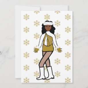 Guld Snö Dancer Julkort