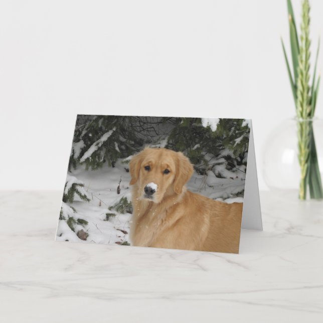 Guld- snö helgkort (Framsida)