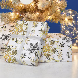 Guld snöflake mönster papper presentpapper