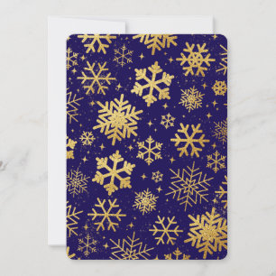 Guld Snöflinga Elegans – Platt Högtidskort Julkort