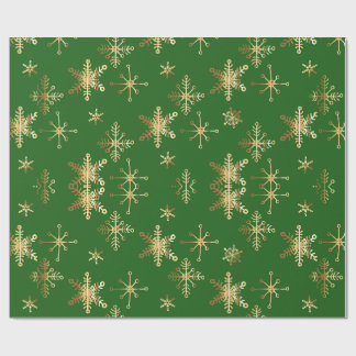 Guld Snöflinga Jul Presentpapper