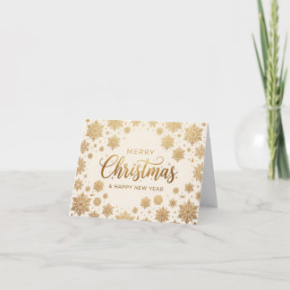 Guld Snöflinga Jul Viket Välkomstkort Helgkort