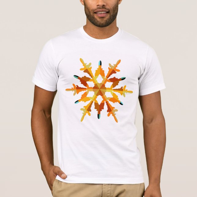 Guld Snöflinga T Shirt (Framsida)