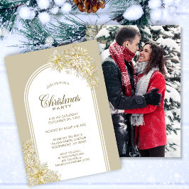 Guld Snöflingor Arch jul Party Inbjudningar