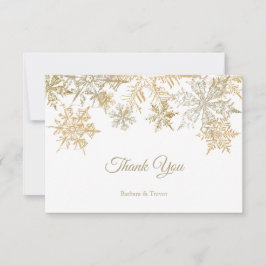 Guld Snöflingor Elegant jul Tema Bröllop Tack Kort