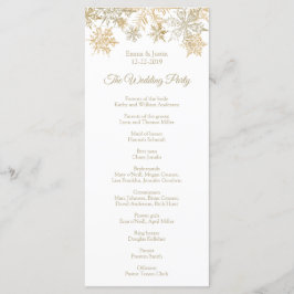 Guld Snöflingor Elegant Vinterjulkort Program