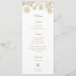 Guld Snöflingor Elegant Vinterjultema Vinterjultem Meny