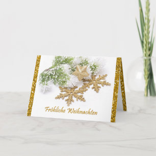 Guld snöflingor, gräddskvartsjokort, tyska julkort helgkort