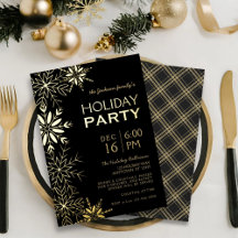 Guld Snöflingor Guld Play & Black Helgdag Glam
