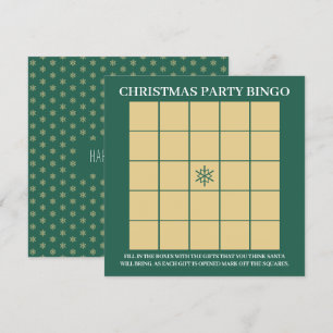 Guld Snöflingor, jul, Party Bingo Inbjudningar
