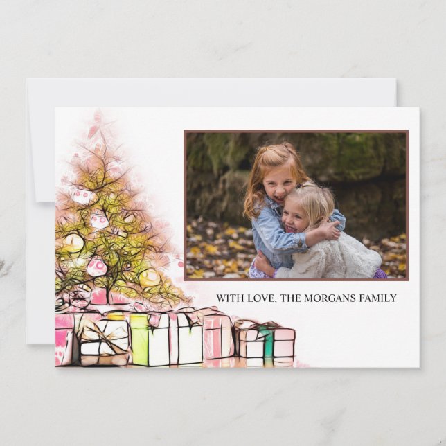 Guld Snöflingor,Julgran,Presenter Ditt foto (Framsida)