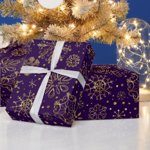 Guld Snöflingor -Lilan har förändrats tillbaka Presentpapper
