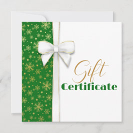 Guld Snöflingor Luxury jul White Bow Grönt