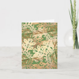 Guld Snöflingor på Grönten Helgkort
