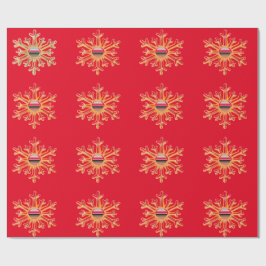 Guld Snöflingor på Pappra för rödvitling Presentpapper