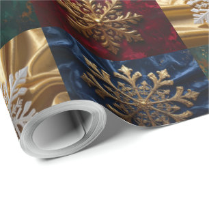Guld Snöflingor på Velvet-bilden Presentpapper