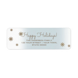 Guld Snöflingor. Returetiketter för helgdag Returadress Etikett