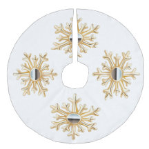 Guld Snöflingor Träd Skirt