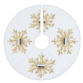 Guld Snöflingor Träd Skirt Julgransmatta Fusklinne