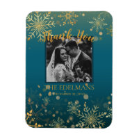 Guld Snöflingor Winter Wedding Tack Magnet