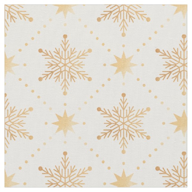 Guld- snöflingorjul Patttern för elegant Faux Tyg (Närbild)