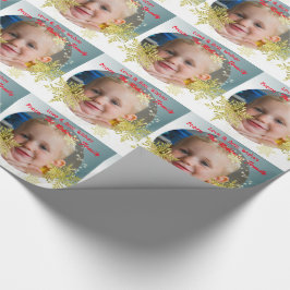 Guld- snöflingorpersonligfoto presentpapper