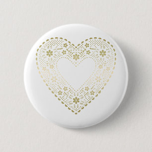 Guld Snöre Heart Knapp