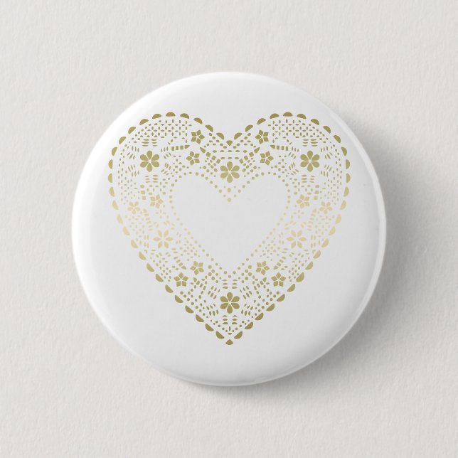 Guld Snöre Heart Knapp (Framsida)