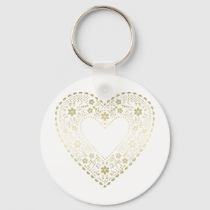Guld Snöre Heart Nyckelring