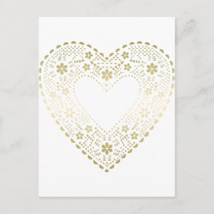 Guld Snöre Heart Vykort