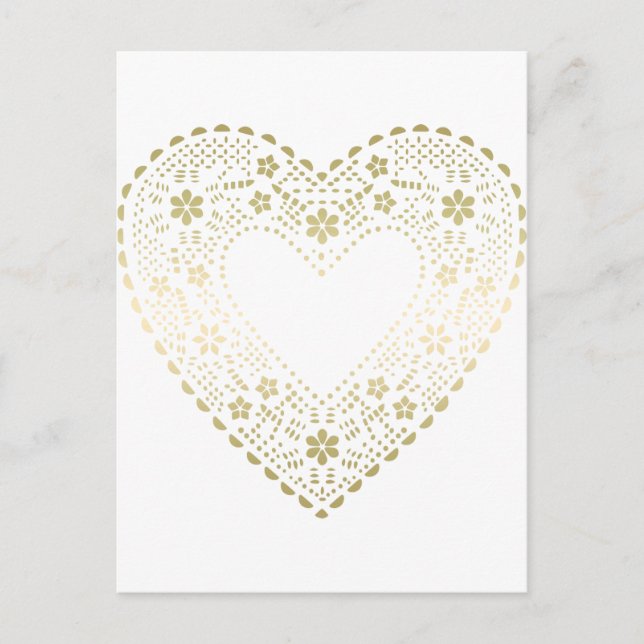 Guld Snöre Heart Vykort (Framsida)