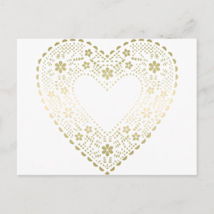 Guld Snöre Heart Vykort