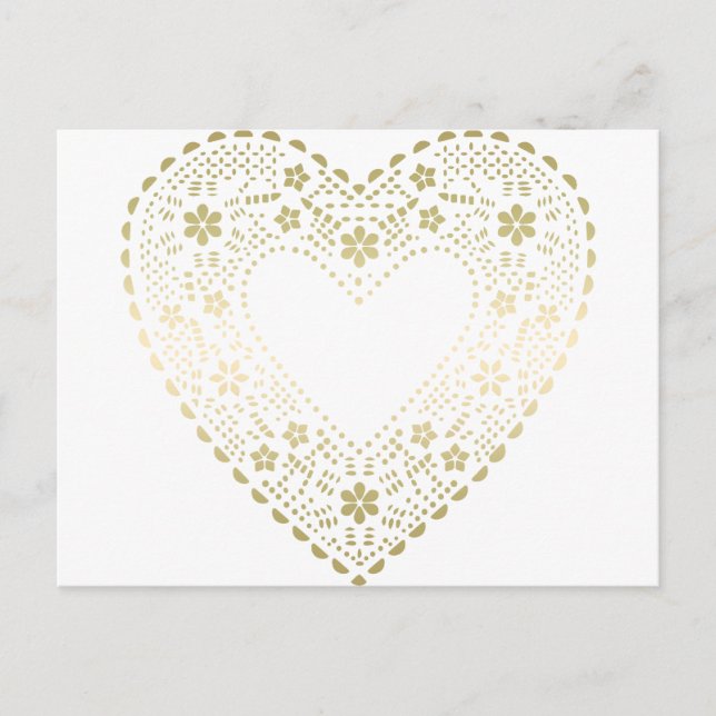 Guld Snöre Heart Vykort (Framsida)