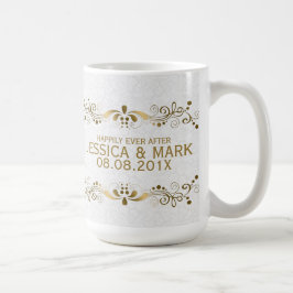 Guld Snöre med vita skador Kaffemugg