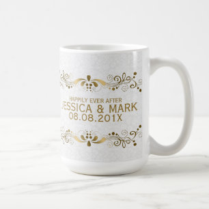 Guld Snöre med vita skador Kaffemugg