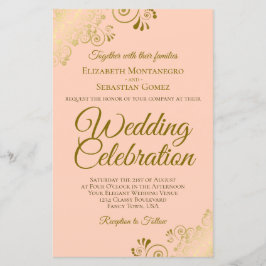 Guld Snöre om inbjudan till bröllopsinbjudan till 