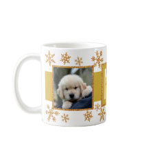 Guld Snowflake 2 Photo Monogram jul