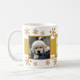 Guld Snowflake 2 Photo Monogram jul Kaffemugg