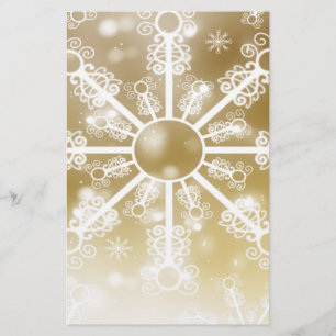 Guld Snowflake Brevpapper