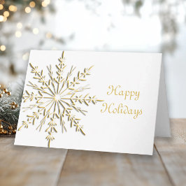 Guld Snowflake Business-julkort Helgkort