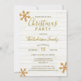 Guld Snowflake Chic Modern jul Party