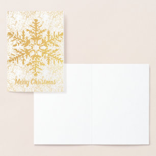 Guld Snowflake Confetti Folierat Kort