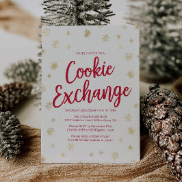 Guld Snowflake Cookie Exchange Inbjudningar