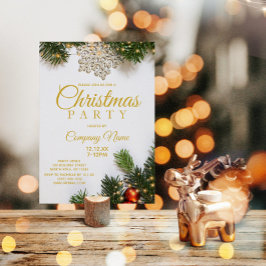 Guld Snowflake Corporate Helgdag jul Party Inbjudningar