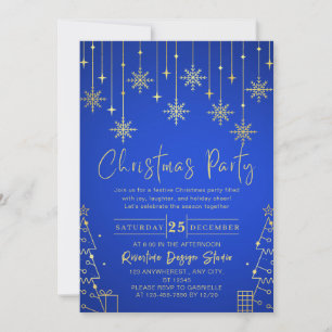 Guld Snowflake Elegant korpral jul Party Inbjudningar