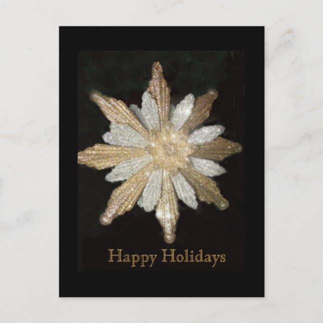 Guld Snowflake Helgdag vykort (Framsida)