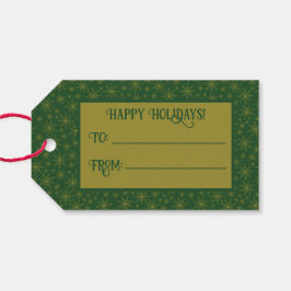 Guld Snowflake-jul Presentetikett